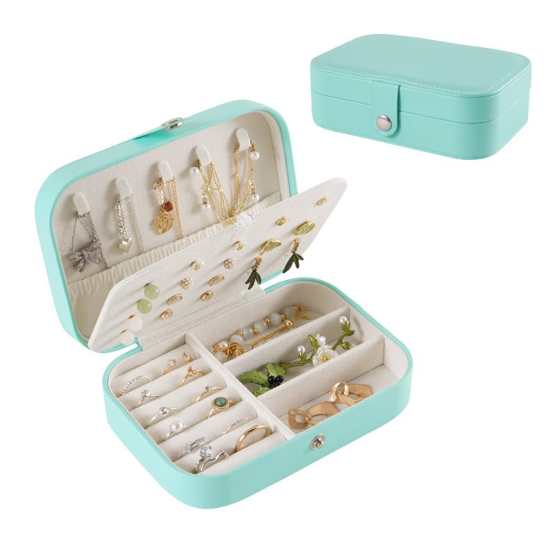 MSTZA 1/2/3 szt. duży dwuwarstwowy podróżny organizer na biżuterię, 16 x 11,5 cm przenośne pudełko na biżuterię, zamykane przechowywanie, przyjazne dla użytkownika przegródki