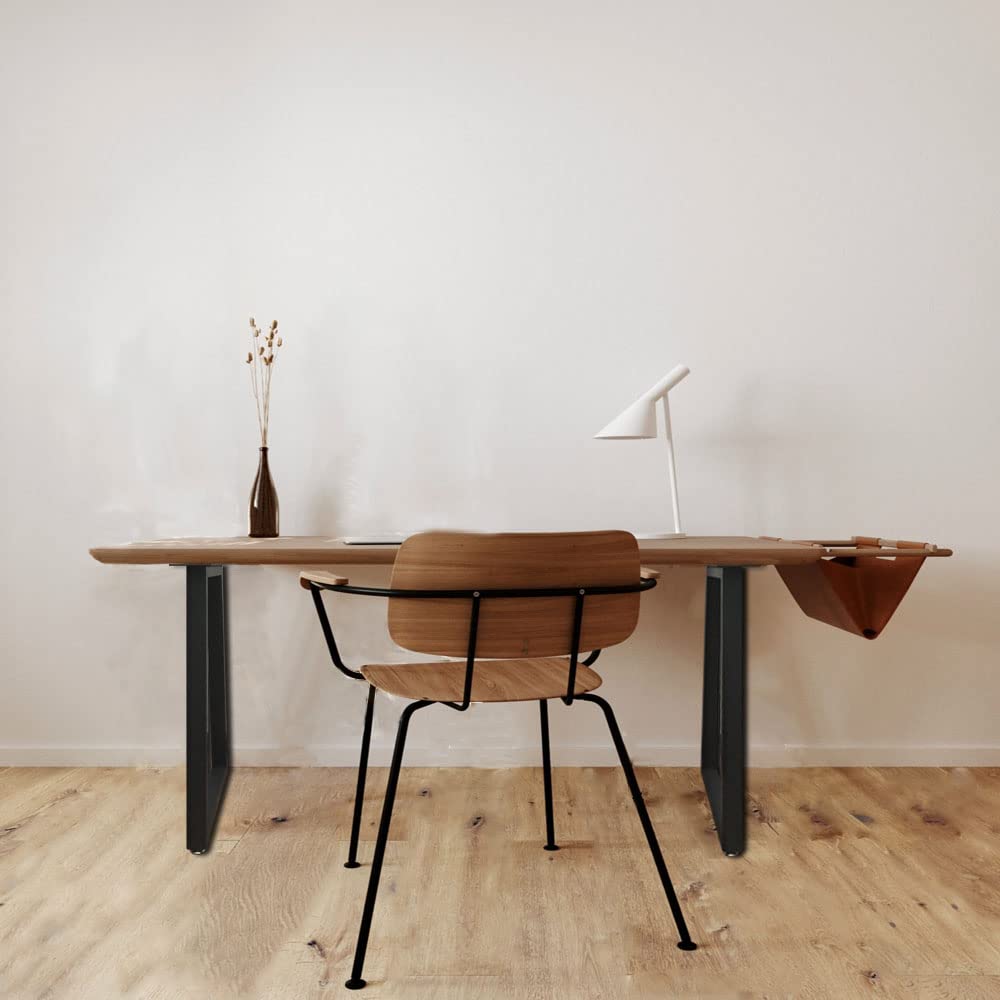 QLLY 2 PCS Patas de Mesa de Metal de Alta Resistencia de 70 cm, Patas de Muebles trapezoidales industriales con Patas Ajustables, Patas de Escritorio Resistentes para Mesa de Bricolaje, 45 cm x 70 cm