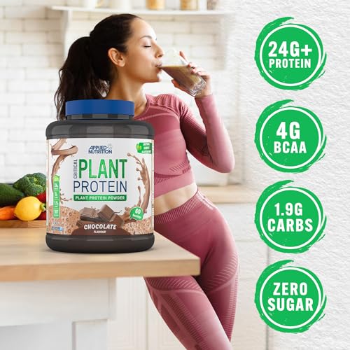 Applied Nutrition Plant Protein Powder – Critical Plant Vegan Protein Shake with SOYA, Pea, Brown Rice Proteins & Essential Amino Acids - Dairy-Free Gym Supplement (1.8kg - 60 Servings) (Chocolate) - Image 5