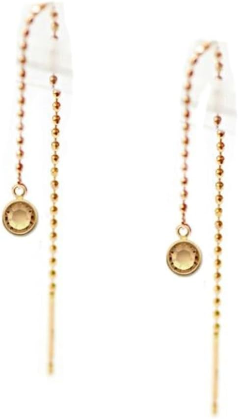 k18チェーンピアス アメリカン 18金ピアス ポスト シトリン