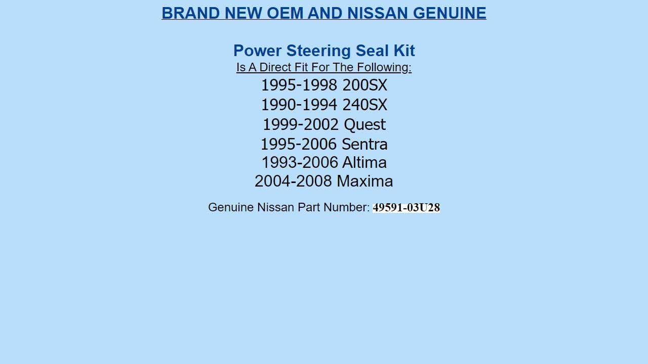 Genuine OEM For Nissan Power Steerng Pump Seal Kit 95-06 Sentra 49591-03U28 4959103U28