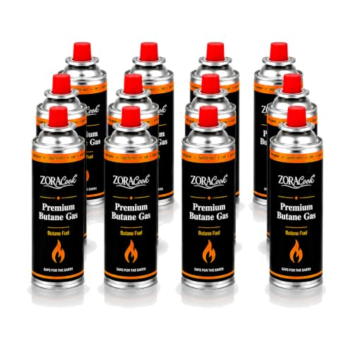 Image of 225g Premium Butane Gas Cylinder for Camping Stove Portable High Pressure Refill Fuel Can for Welding Torch Canister Outdoor Cooking Lighter Trekking Hiking Soldering Cartridge(Pack of 12)