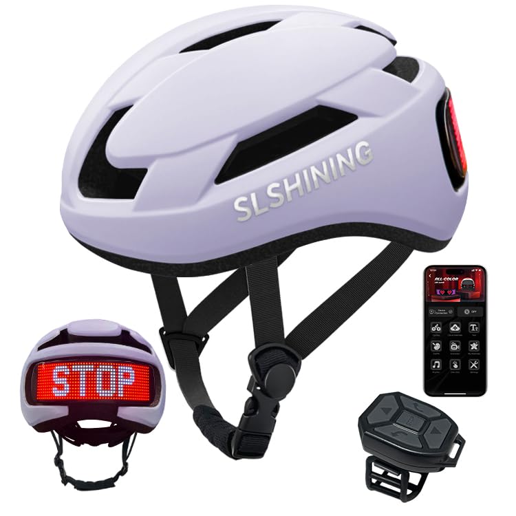 Bike Helmet, Smart App Program Bike Helmet with USB Rechargeable Light, Back Light Mountain for Adult&Men Women, with Turn Signals Remote Control