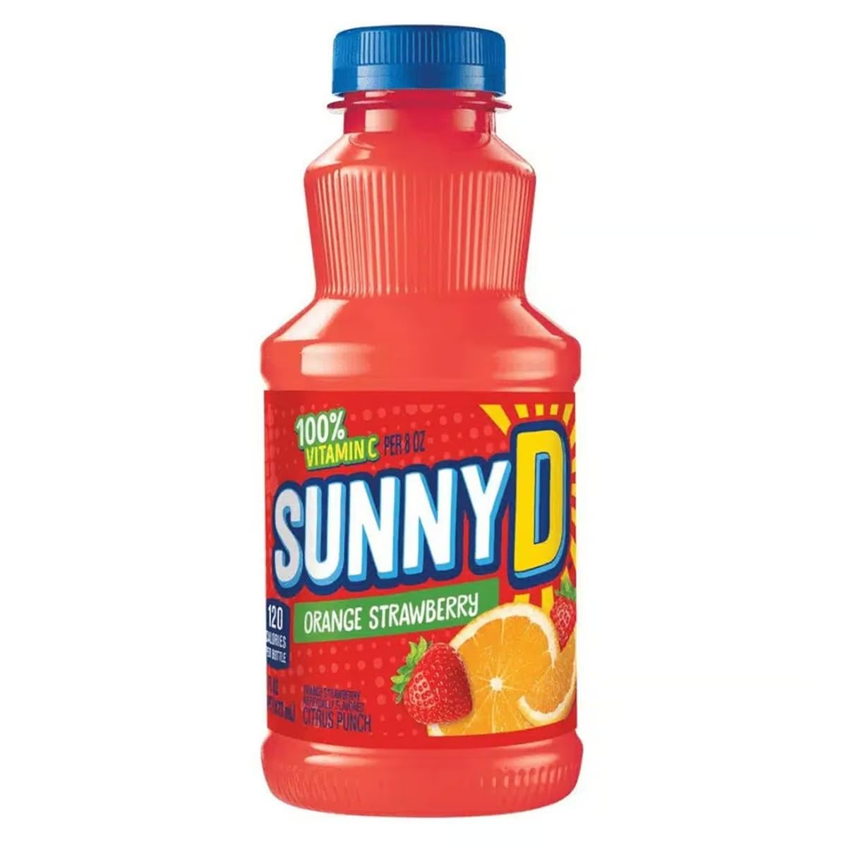 Sunny Delight Orange Fused Strawberry Beverage, 16 Ounce Bottle, Pack of 12F