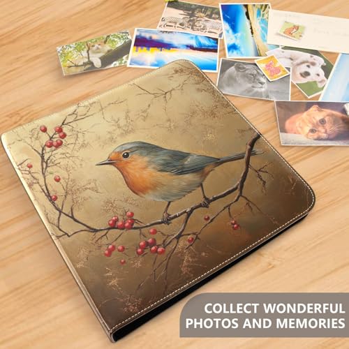Álbum de fotos ALAZA con cubierta de poliuretano, diseño de tres anillos, 20 hojas autoadhesivas, para bodas, viajes y recuerdos familiares miniatura 4