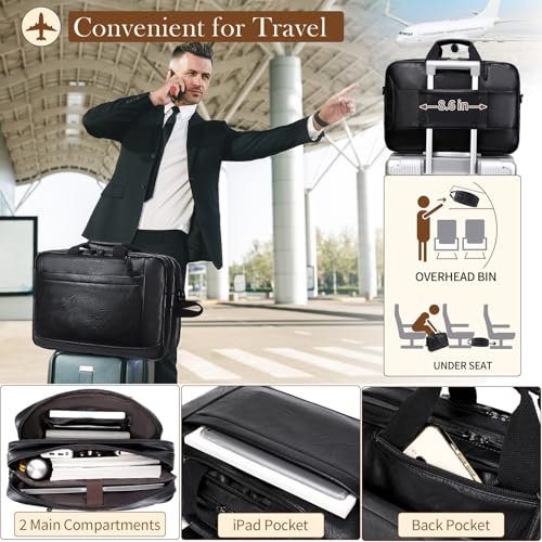 Stuery Faux Leather Messenger Bag