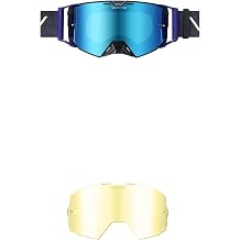 Dirt Bike Goggles Over Glasses Anti-Fog with Replacement Lens Yellow