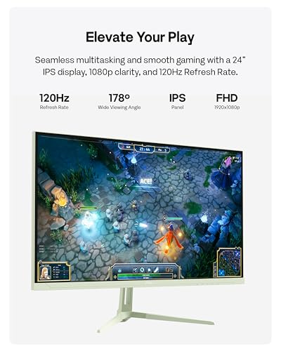Image of Pixio Two PX246 Wave Mint Green 24 inch 120Hz Refresh Rate FHD 1080p Resolution IPS Panel 4ms GTG Response Time Gaming Monitor and PS1D Wave Mint Green Dual Monitor Arm