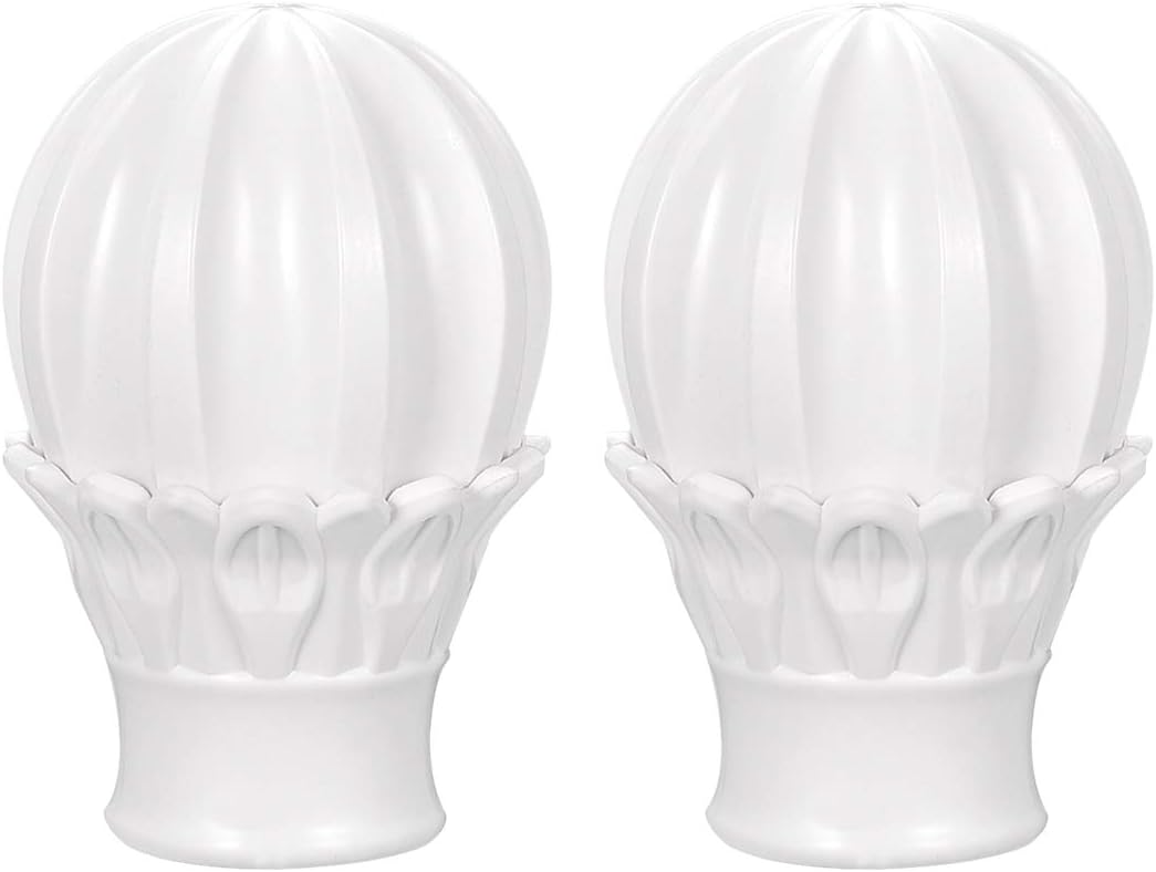Curtain head, Curtain Rod Finials Replacement Plastic Covers White For 28mm 80x53mm Pack Of 2