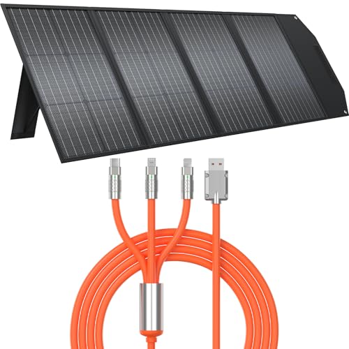 Image of BROWEY 120W Foldable Solar Panel Plus Multi Charging Cord