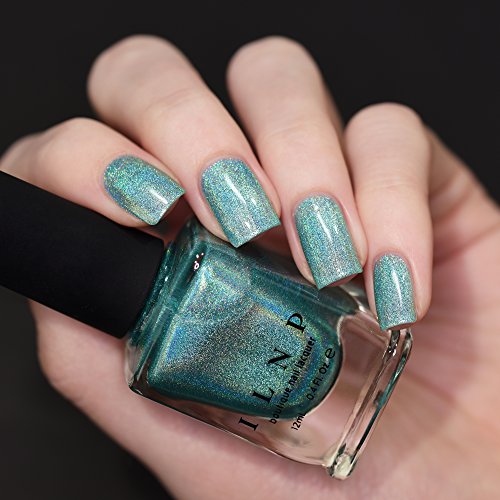 Image of ILNP Aerial View - Aquamarine Ultra Holographic Nail Polish, Chip Resistant Manicure, Long Wear Nail Lacquer, Smooth & Glossy Finish, Non-Toxic, Vegan, Cruelty Free, 12ml