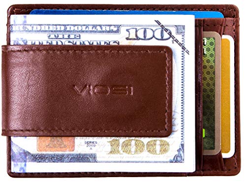 VIOSI Money Clip Slim Leather Wallet For Men Front Pocket RFID Blocking Card Holder With Rare Earth Magnets - Thumbnail 5