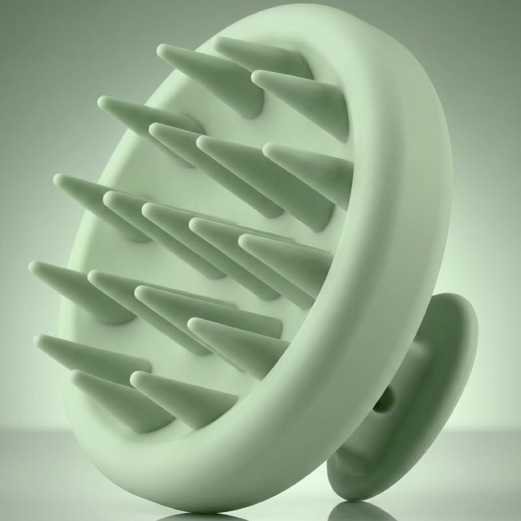 RECOVRY Kopfhaut Massagebürste – 100% Silikon Scalp Massager für Männer & Frauen | Fördert Haarwachstum & Kopfhautpflege | Kopfmassage Bürste, Haarmassagebürsten (Pistachio Glow)
