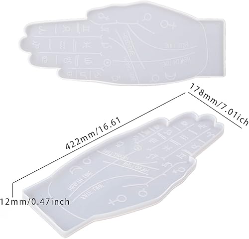 Miniatura 7 de Zayookey - Molde de resina para bandeja de palma, diseño de constelación en forma de mano de silicona irregular para posavasos o joyas de resina