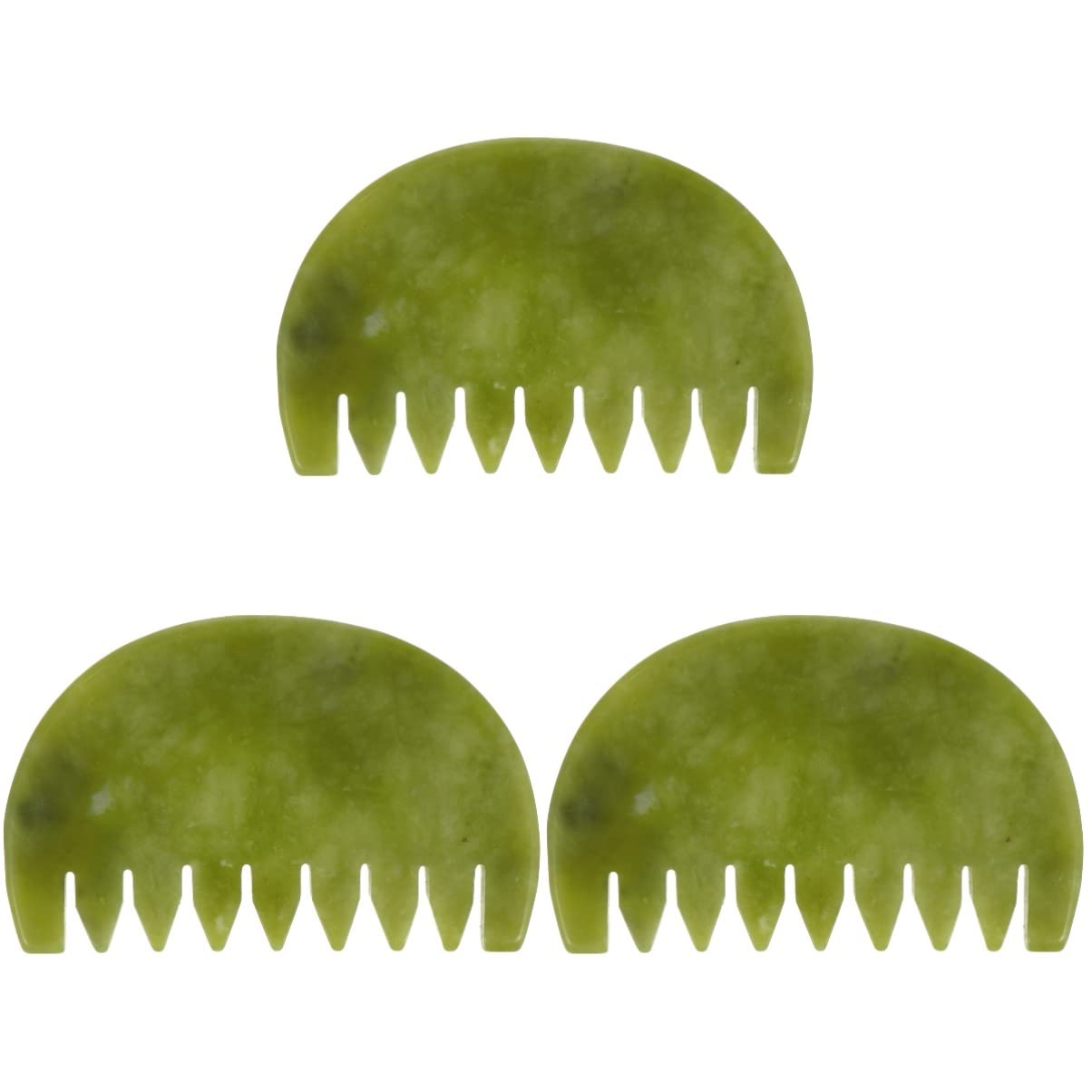 LALAFINA 3piezas Jade Stone Scraping Comb Para Masaje El Cabelludo Herramienta De Gua Natural Para Relajación y Masaje y Cuidado Personal