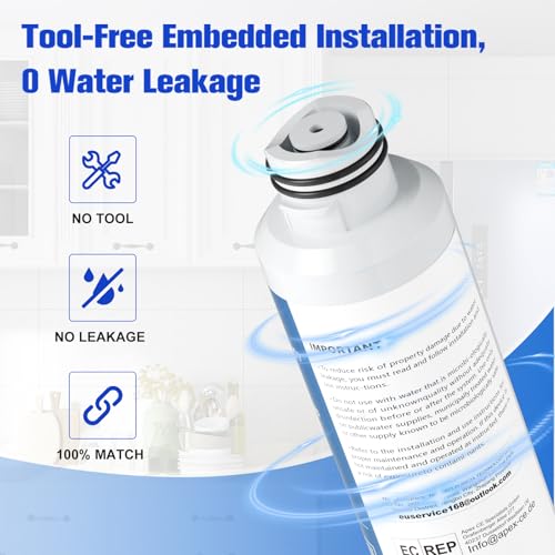 Image of Water Filter Replacement for Samsung HAF-CIN /EXP, DA29-00020A /B, DA29-00020B-1, 46-9101, RF28HMEDBSR, RF263BEAESR, RF263TEAESG, RF4287HARS, Filters 2 Pack