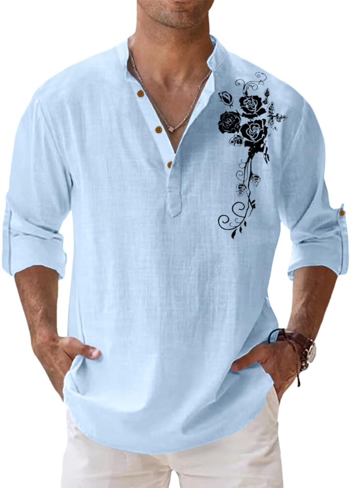 zombom Men's Cotton Polyester Blend Mandarin Collar Self One Design Printed Full Sleeve Casual Short Kurta for Men-picture-26