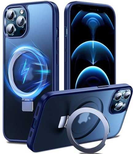 Chicfun 3-in-1 [Magnetic+Kickstand+Ring Holder] for iPhone 12 Pro Max Case Stand Ring Holder Compatible with MagSafe, Military Shockproof Protective Matte iPhone 12 Pro Max Phone Case Kickstand Cover - image 1