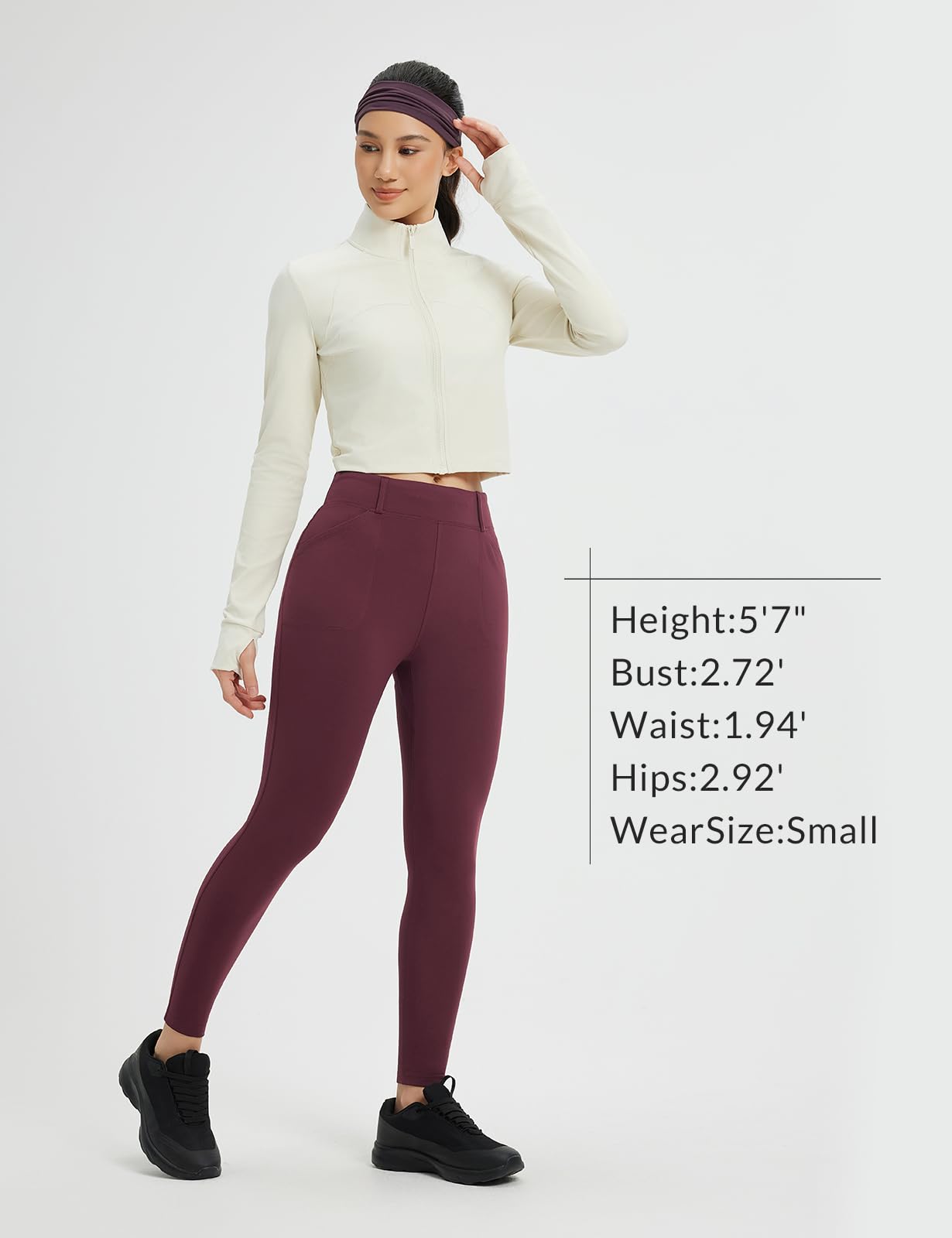 baleaf Leggings termici da donna a vita alta, leggings sportivi con tasche foderate in pile, per allenamento all'aperto, slim fitness