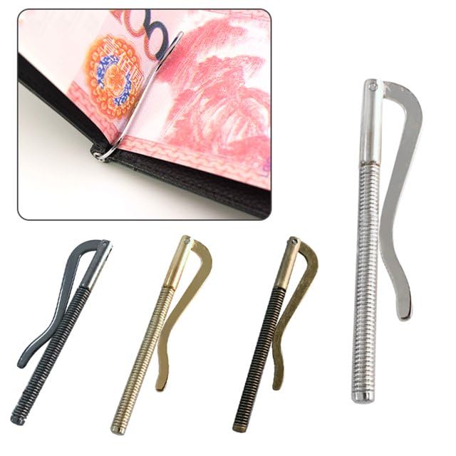 1Pcs Black Metal Bifold Money Clip Bar Wallet Replace Parts Spring Clamp Cash Holder,Wallets, Card Cases and Money Organizers3