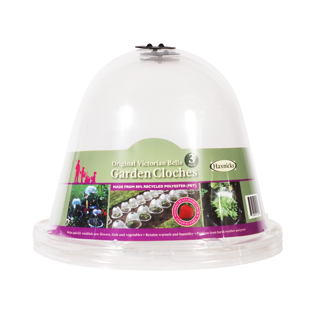 Haxnicks TIERRA GARDEN Lot de 3 Cloches de Jardin Transparentes Original 34 x 26 cm