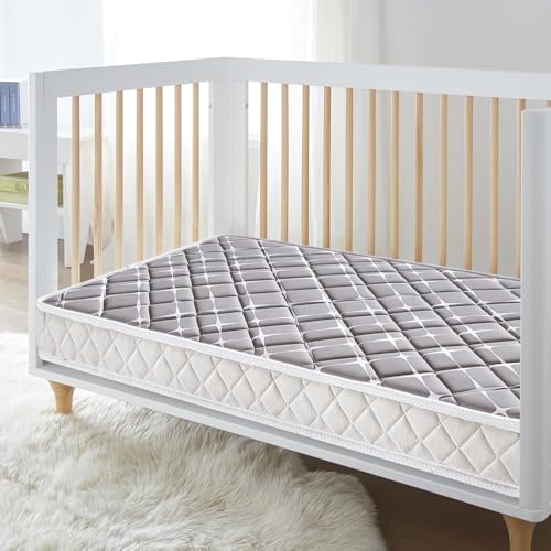 Image of Premium Hypoallergenic Baby Crib Mattress and Toddler Mattress - 52 inch x 27.6 inch x 5 inch - Breathable - Firm Soft - Fits Standard Cribs and Toddler Beds