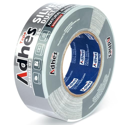 Image of ADHES Duct Tape Heavy Duty Waterproof 1.88 Inch x 164 Feet (55YD) Strong Adhesive & No Residue Silver Duct Tape for Indoor & Outdoor Repairs, Industrial, Professional Use