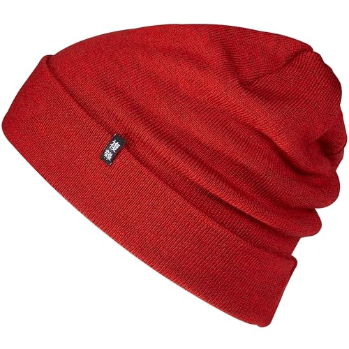 Enter the Complex® Merino Mütze Herren, Beanie Damen, 100% Merino Wolle, Warm und Dünn, Zweilagige Strickmütze, Rostrot