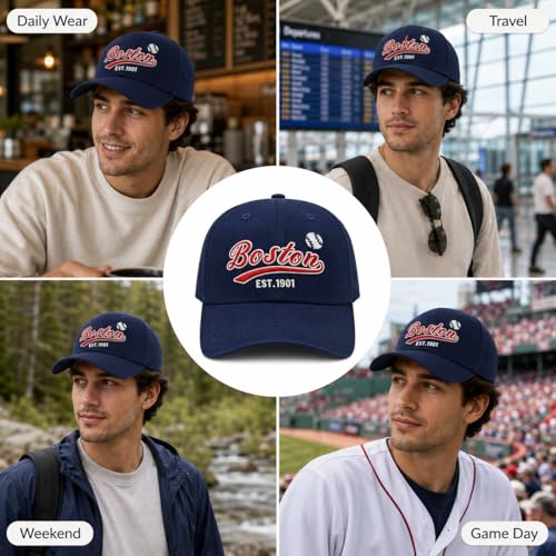 Image of Classic Vintage Embroidered Fashionable Baseball Cap for Men Women Teenager Cap City Hat Adjustable with Gift Box