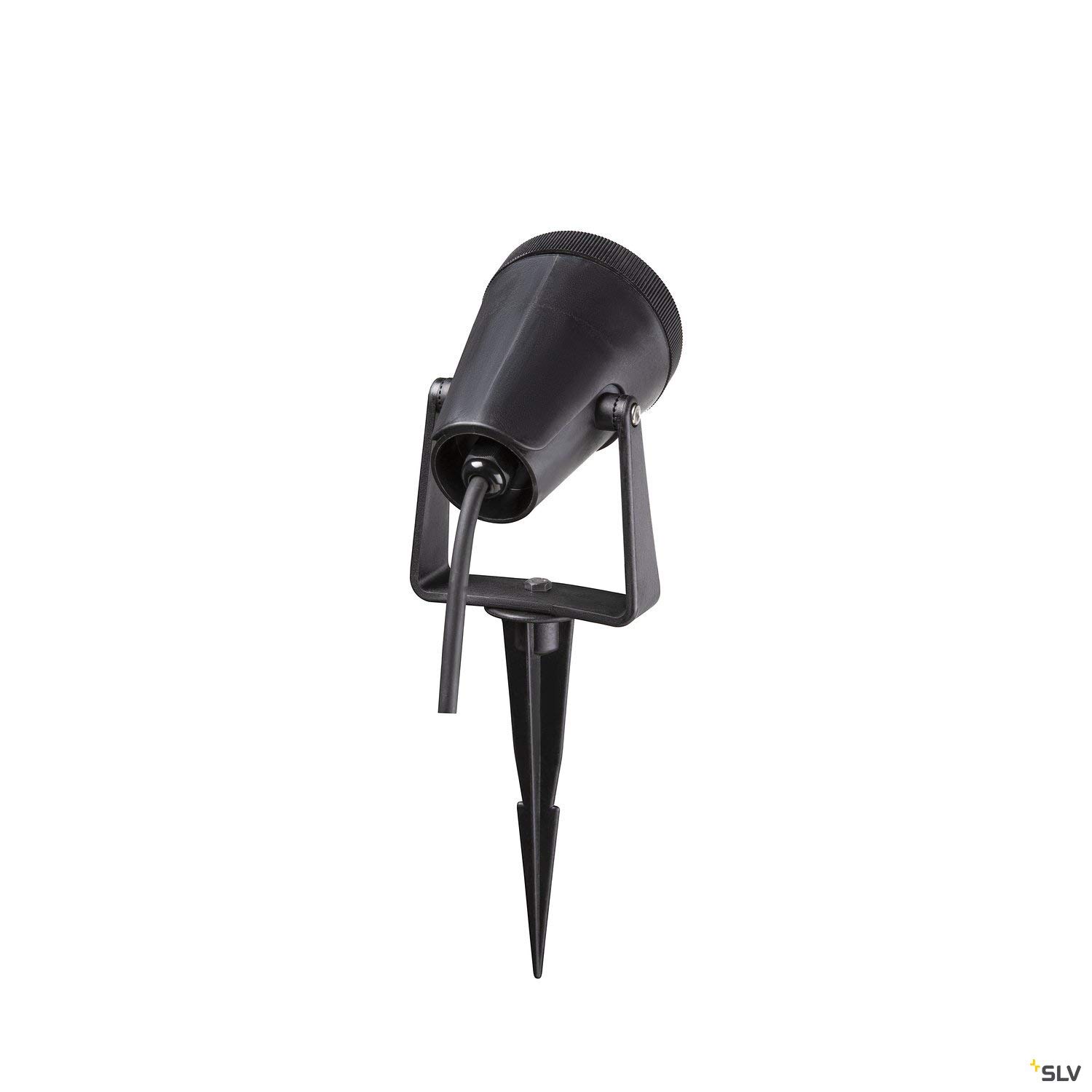 SLV 1004757 Samrina SP Single QPAR51 Lampe Jardin, terrasse, Plantes, chemins, Bassin, éclairage extérieur LED, GU10 IP65 7 W Noir, Plastique
