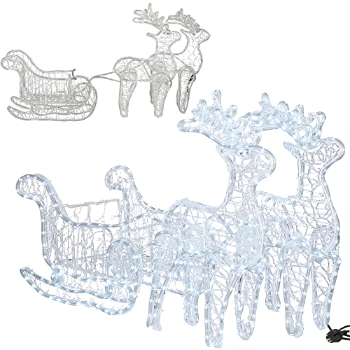 SPRINGOS 2 LED renna con slitta 150 cm tubo