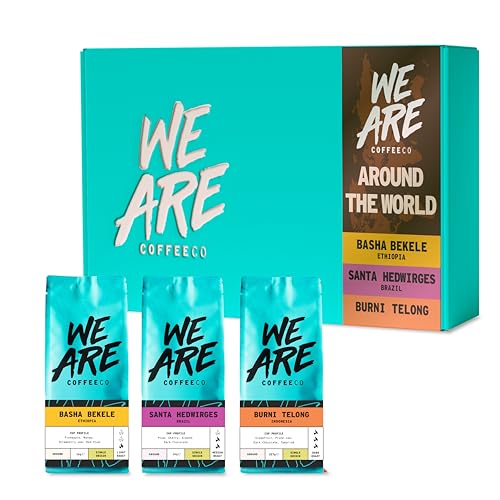 Coffee Beans Coffee Gift Set Whole Bean Coffee 3 x 227g Around the World Coffee Beans 100% Arabica Light Medium & Dark Roast Speciality Coffee (We Are Coffee Co)