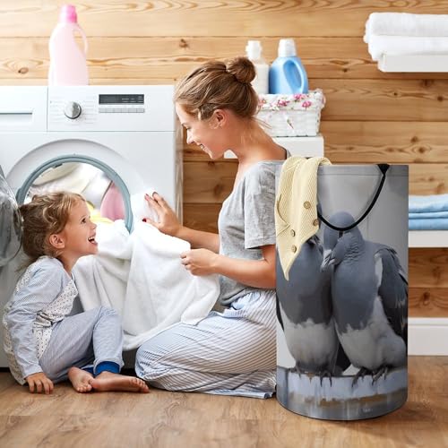 Panier à linge pliable grand modèle imperméable avec poignées pour rangement chambre - 7