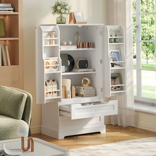Blishom Credenza Armadio con 2 Doppie Porte e 2 Cassetti,