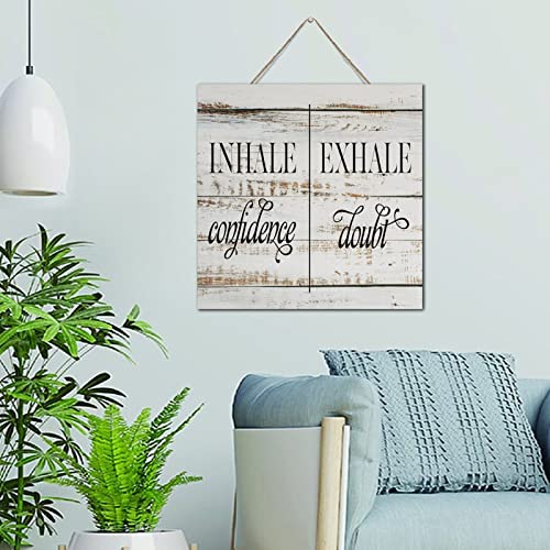 Décoration murale pour cuisine et porche en bois rustique message positif 30 cm
