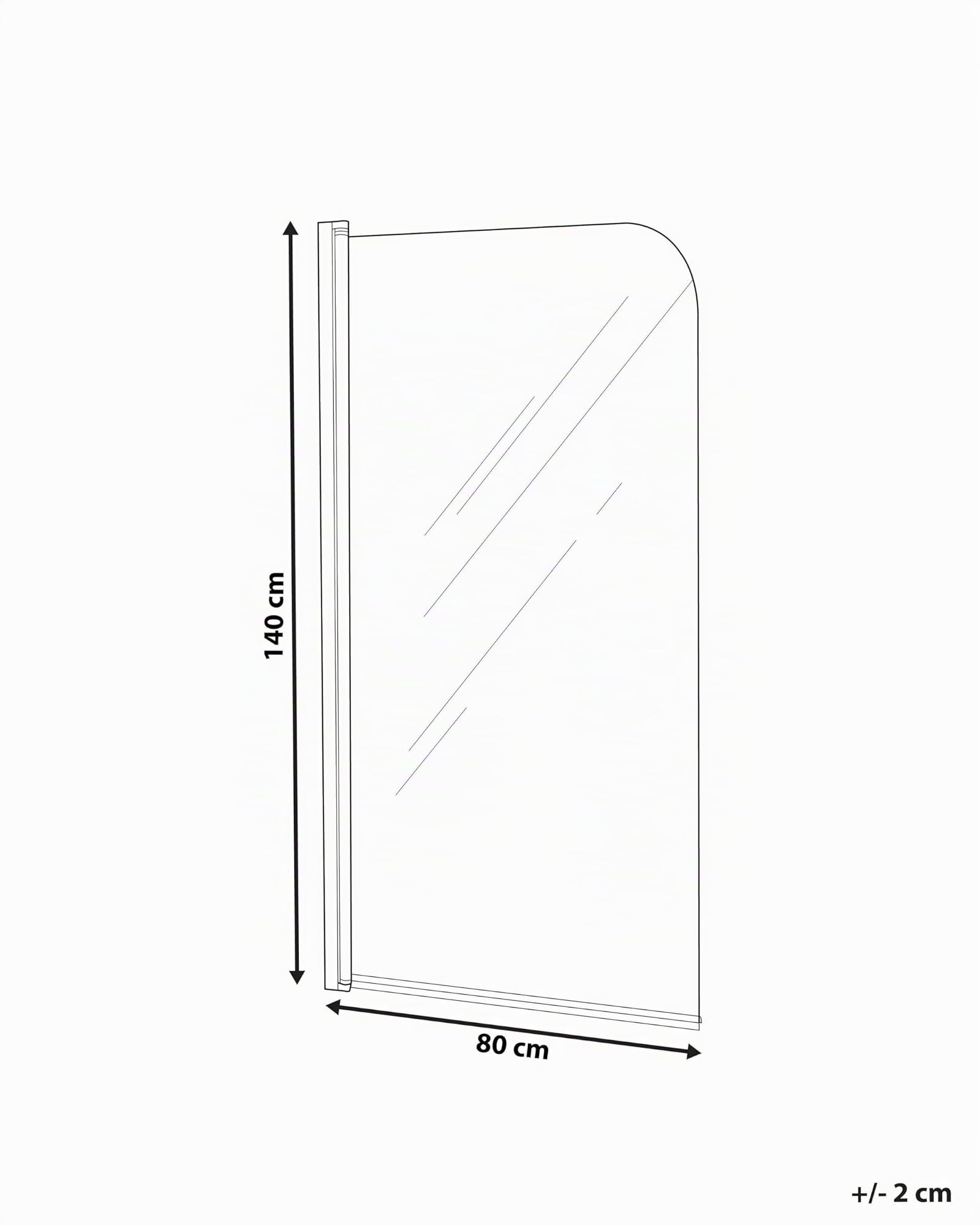 Mampara de ducha minimalista de vidrio templado transparente ajustable dorado 140 x 80 cm Lapan