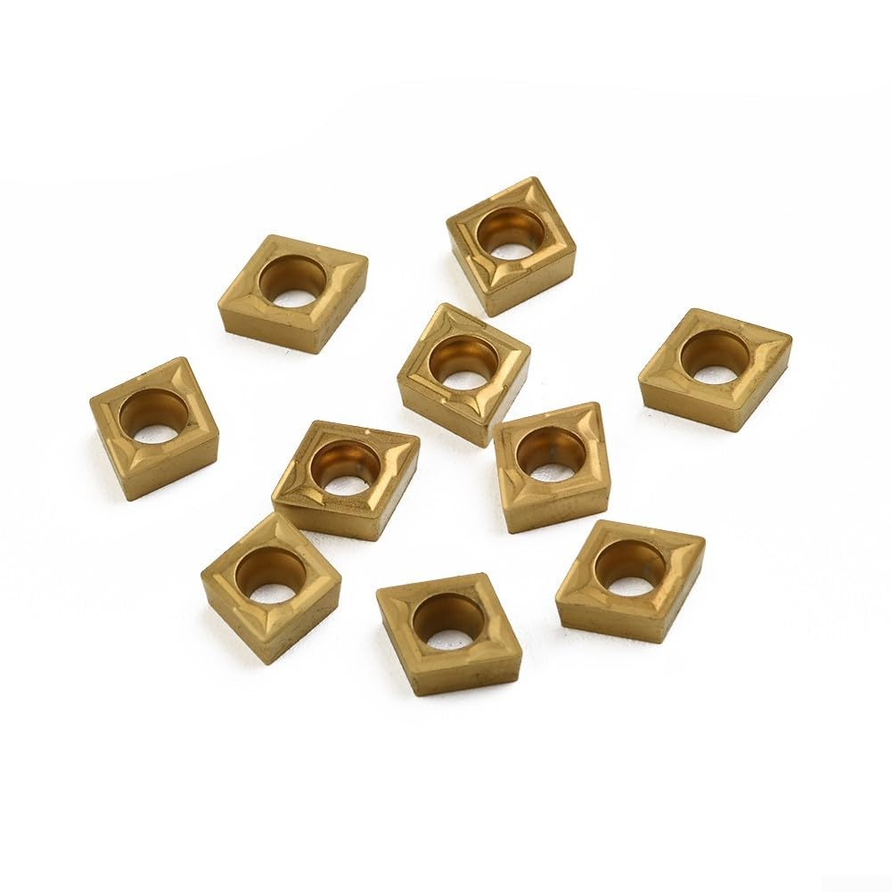 CCMT060204HM YBC251 Soporte de herramientas de torneado de carburo de torno CNC, para procesamiento de acero de 6 x 6 x 2,5 mm, juego de 10 piezas