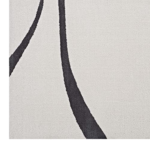Modway Therese Abstract Swirl 5X8 Area Rug Contemporary Design In Ivory And Charcoal #TOP3