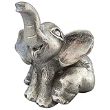 Maße: (HxB) 4,5 x 3,5 cm Zinngeschenke Baby Elefant sitzend mit herausgestreckter Zunge aus Zinn von Hand patiniert, vollplastisch, Setzkastenfigur, Vitrinenfigur, Sammlerstück, Zinnfigur Elefant deko (HxB) 4,5 x 3,5 cm