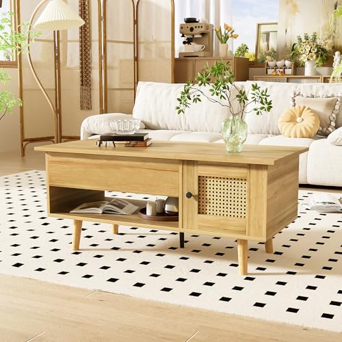 Table Basse Plateau Relevable Bois/Noir - BTM