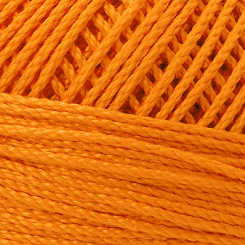 Hilo de algodón premium Lizbeth Handy Hands, tamaño 3, color naranja brillante miniatura 2