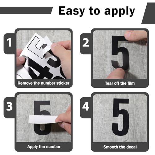 12 Blatt Briefkasten Zahlen Aufkleber 7cm Zahlen Aufkleber Klebezahlen Wasserdichte Wetterfest Schwarz Große Sticker 0-9 Selbstklebendes für Postkasten Schilder Hausnummern