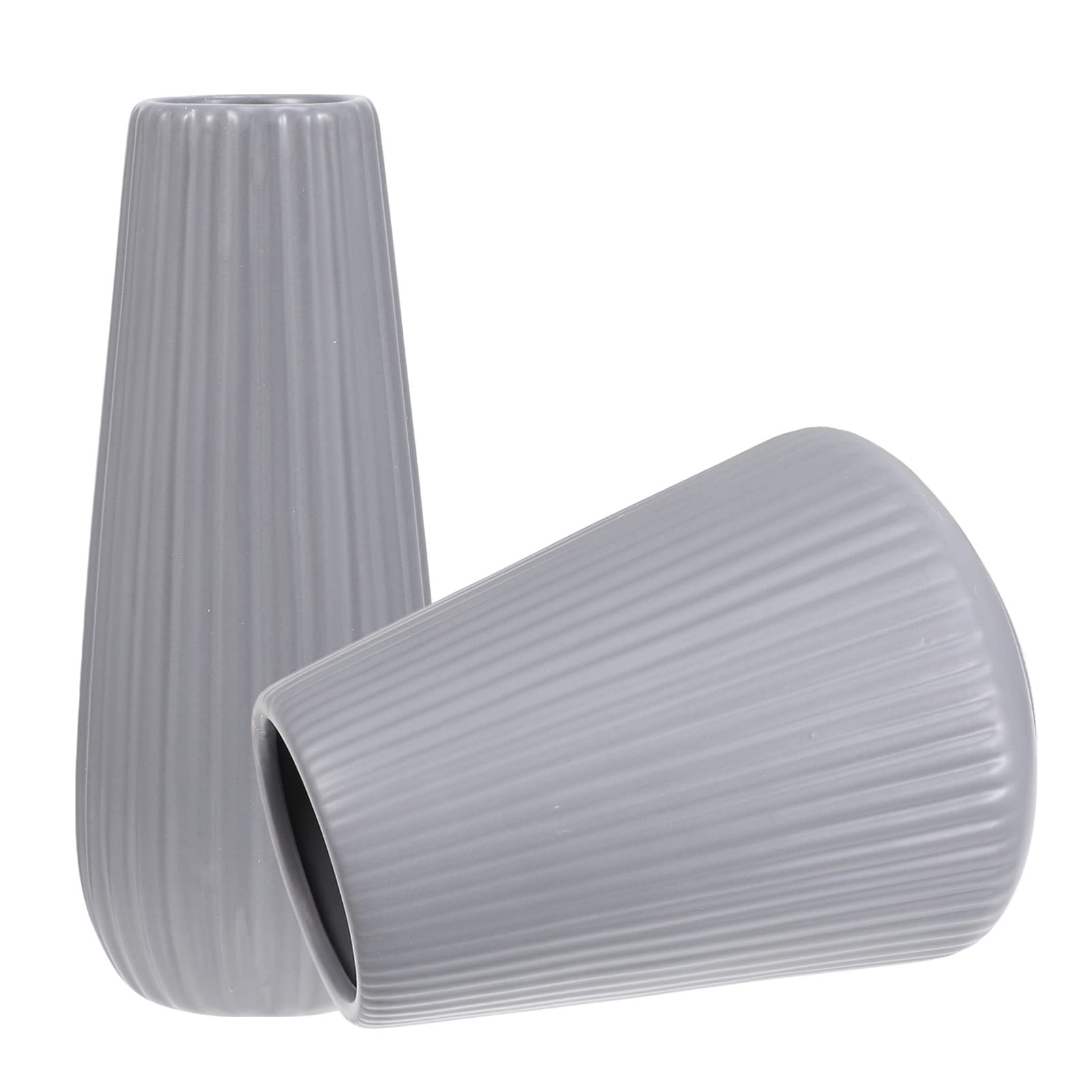 Vaso in Ceramica per Fiori 2 Pezzi, Stile Costiero | Finitura Opaca, per Casa e Balcone, Oggetto Decorativo da Tavolo, Presenza Artistica Raffinata