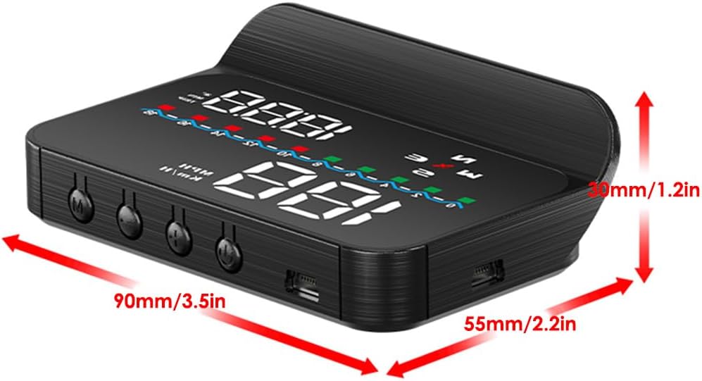 Riloer Head Up Display, OBD2 GPS Car HUD Head-Up Display Universal Multifunction Speedometer, M19 Smart Gauge, Universal Fit for Most Cars