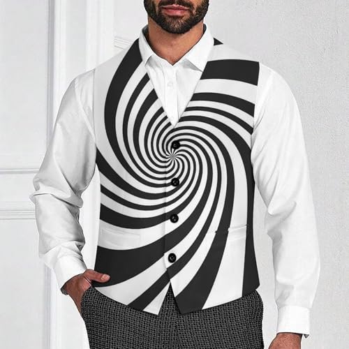 Psychedelic Spiral with Swirl Men's Suit Vest Slim Fit V-Ncek Waistcoat Business Casual Vest2