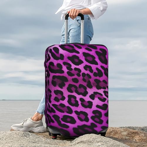 Luggage Cover Purple Leopard Travel Luggage Covers Thicker Elastic Suitcase Cover Dustproof Baggage Cover Scratch-Resistant Suitcase Cover Protector Fit 18-32 Inch Luggage Small2