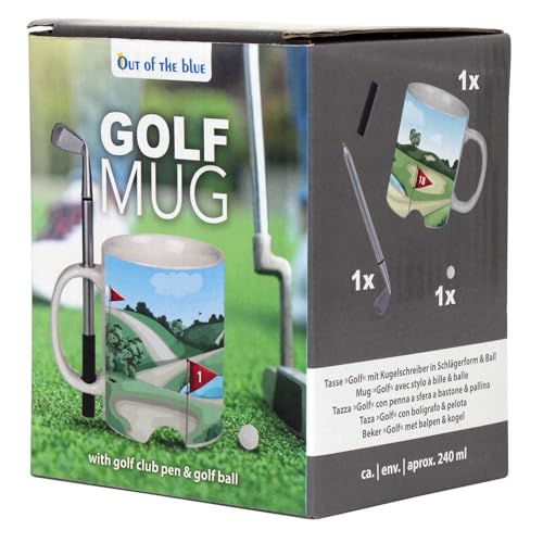 Out of the Blue Keramik Tasse Golfplatz mit Golfschläger-Stift und Golfball