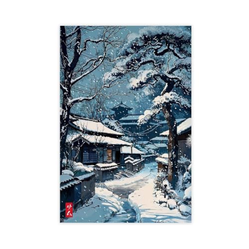 Impression sur toile Osaka paysage d'hiver œuvre murale premium