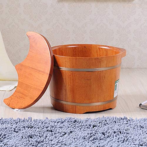Spa de pies de madera con tapa 26 cm color Marrón