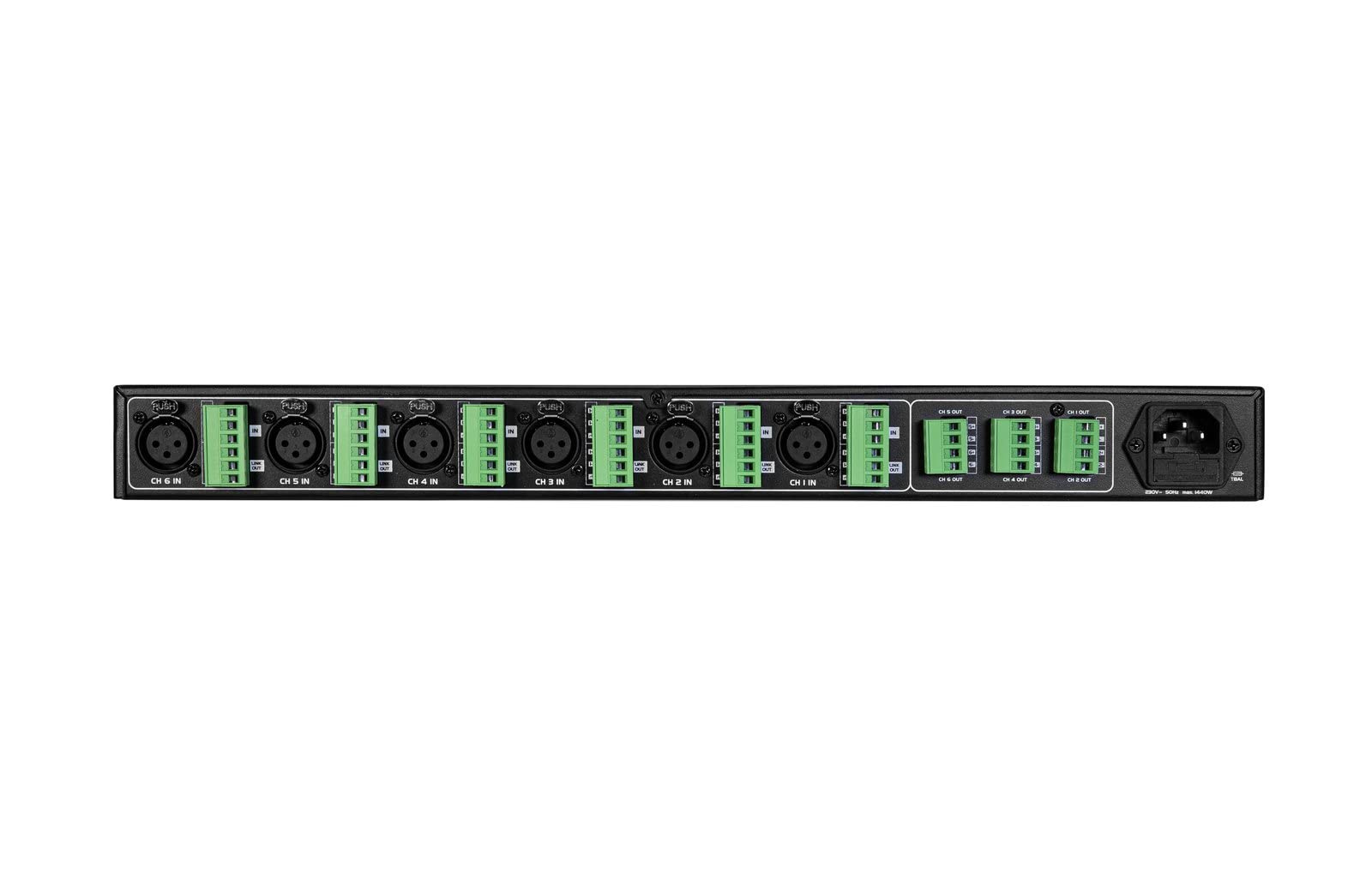 OMNITRONIC XDA-1206 6-Kanal Class-D-Verstärker | Verstärker mit Schaltnetzteil, 6 x 200 W / 4 Ohm, 4 x 150 W / 8 Ohm